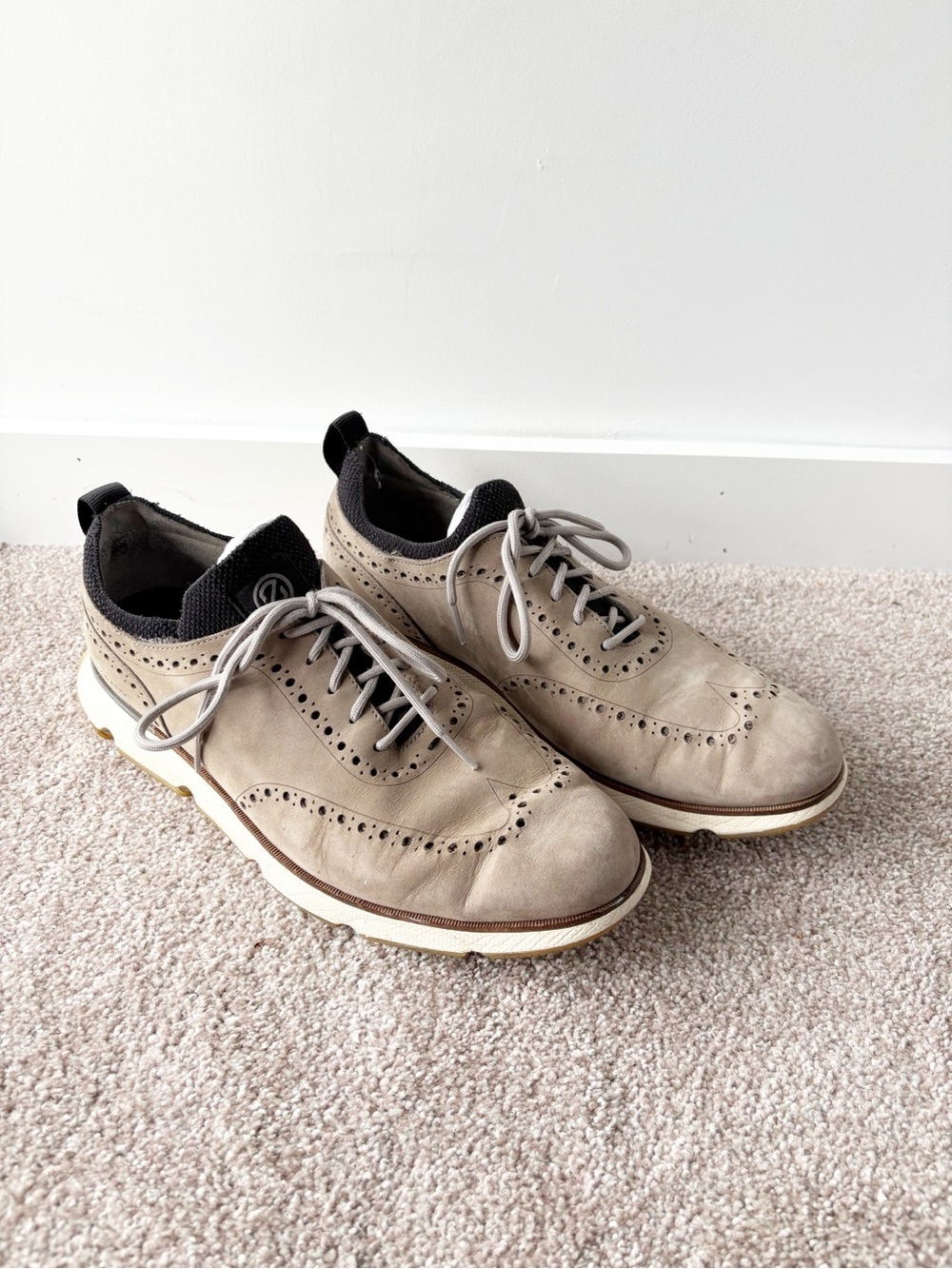 Cole Haan ZEROGRAND Men’s Tan Nubuck Wingtip Oxford Shoes Sneaker 11.5 W
